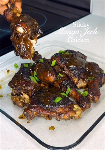 Sticky Mango Jerk Chicken Recipe - Jamaican Jerk Chicken at Home