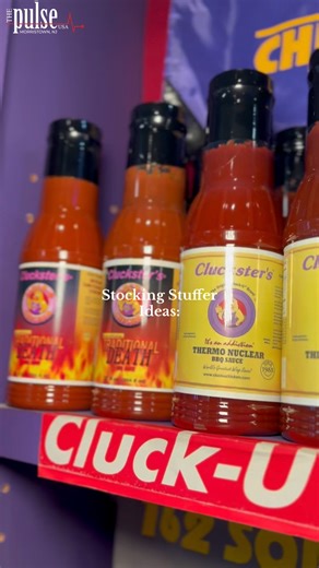 🎄 Still hunting for last-minute stocking stuffers? Stop by Cluck U Chicken Morristown 🍗From their signature hot sauces to magnets, gift cards, and t-shirts—there’s something for everyone at great prices! #thepulseusamorristown #stockingstuffer #cluckuchicken #hotsauce #spicy | The Pulse USA - Morristown
