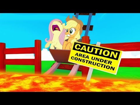 My Little Pony PLAY Build a Roller Coaster in Roblox! 🎢