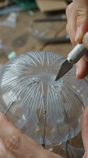 🪼 From Scrap to Glowing Jellyfish | DIY Recycled Jellyfish Sculpture