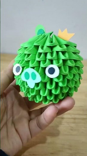 A small pig origami 3d #howtomakeaneasyorigami #origami3d #diy