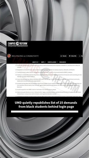 UMD quietly republishes list of 25 demands from black students behind login page
