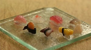 Miniature Sushi Made with a Single Grain of Rice