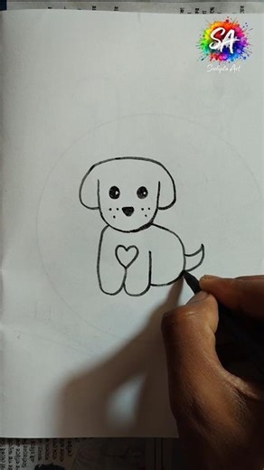 How to draw a cute puppy 🐕।। very Easy puppy drawing tutorial।। #dog#drawing #puppydrawing #artist