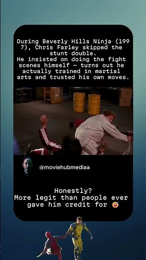 Chris Farley Refused a Stunt Double 😳 | Beverly Hills Ninja (1997)