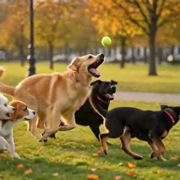 Cute happy dogs playing