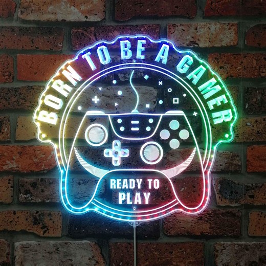 Born to Be a Gamer Neon Sign - LED Game Controller Wall Decor, Game Room Sign, Video Game Wall Art, Gaming Zone Decor St06-fnd-i0135-c - Etsy