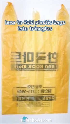 How to fold plastic bags into triangles | ShareHows
