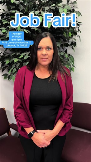 We’re having a job fair! Our Office Services Employment Specialist, Jaime, is looking for 75 people to help with an upcoming inventory project! 📅 Thursday, September 17th ⏰ 1:00 PM – 4:00 PM 📍 7412 University Ave. Ste. 11, Lubbock, TX 79423 Stop by during the job fair to learn more about the position and apply! Bring 2 valid forms of ID. Have questions? Give us a call at (806) 745-2395. We’d love to see you the 17th!