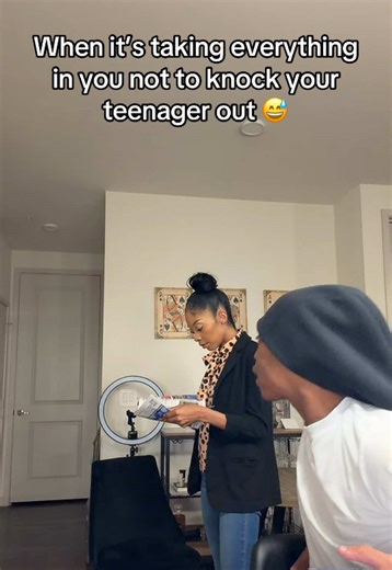 Having a #teenager will introduce you to a new level of patience and self-control 🫠 Growing pains, but we gone be alright. #fyp #parents #comedy #momlife