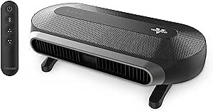 Vornado AXL Low-Profile Airwave® Oscillating Fan with Remote, Adjustable Tilt, Modern Energy Efficient Vertical Fan, 5 Quiet Speeds, Touch Controls