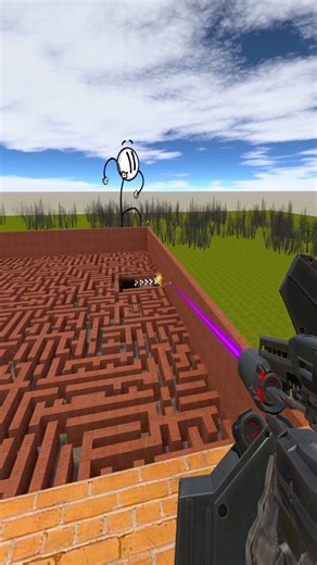Escaping and Destroying Stickmin in Big Maze Gmod Nextbot