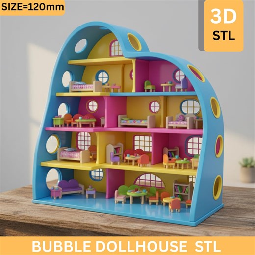 Bubble Dollhouse Shelf STL File | Miniature House Display Organizer - Etsy