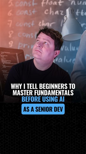Master fundamentals before using AI. 👀Watch 'Coding is not Engineering!' on my Youtube Channel. 👉 Link in bio🔗 Follow us to learn more REAL skills for your career! #coding #programming #learntocode #LearnCoding #motivation #DevCommunity #developer #programmingbeginner #mentor #mentorship