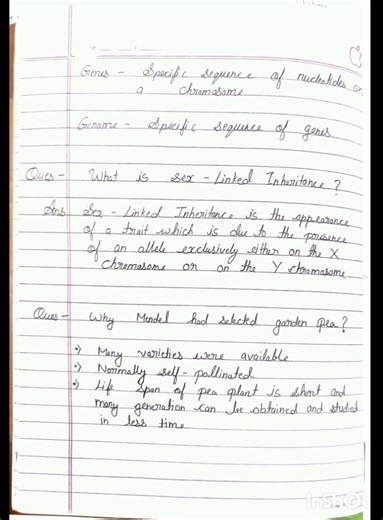 GENETICS QUICK REVISION ICSE BOARD EXAM SHORT NOTES