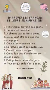 10 proverbes français et leurs significations 🇨🇵🧠 | Français avec Malyk