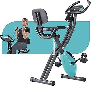 Merax Workout Bike For Home - 4 In 1 Recumbent Exercise Bike and Upright Indoor Cycling Bike Positions, 16 Levels Magnetic Resistance Exercise Bike, Foldable Stationary Bike Machine, Fitness Bike