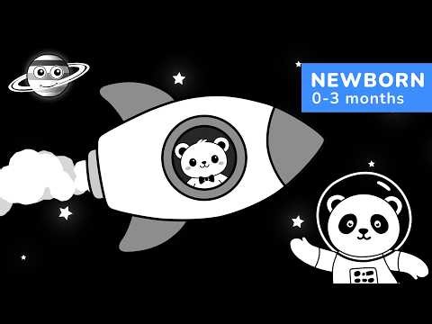 High Contrast Baby Sensory for Newborns | Calm Rocket Adventure Through Space