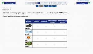 QUESTION 7  Students are classifying the types of matter shown.... | Filo