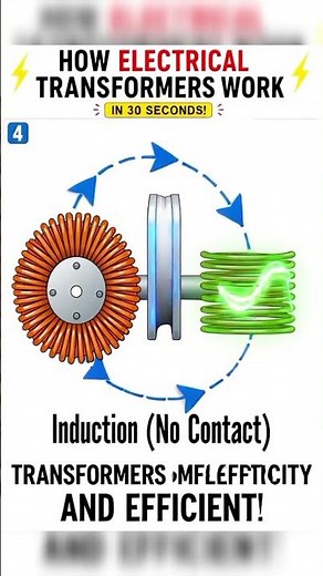 How Electrical Transformers Work ⚡ (Simple Explanation). #electricity #transformers #fyp