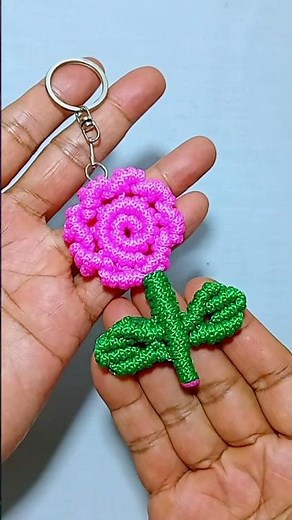 ROSE FLOWER MACRAME KEYCHAIN, GANTUNGAN KUNCI MAKRAM BUNGA MAWAR