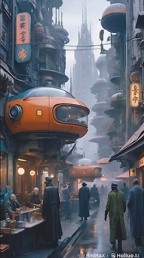 Futuristic City Ambience: Cyberpunk Street Food District #scifivibes #dystopian #cyberpunk