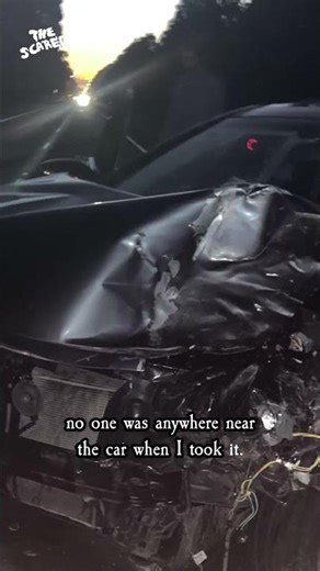 Ghost or Guardian? The Man in Car Crash Photo 👀 #Paranormal #GhostStory #CreepyShorts