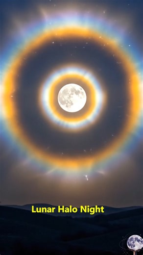 Lunar Halo Night — October 25, 2025 🌕 A few nights ago, the Moon crowned the sky with a perfect halo — a glowing ring born from moonlight passing through icy crystals high above Earth. Each prism bent the light just enough to form a 22° circle, turning the night into a dreamscape of frozen fire and quiet wonder. ✨ A Moment Remembered: Lunar halos often appear before changing weather, light finding beauty in the cold. If you were lucky enough to look up that night, you witnessed the heavens sket