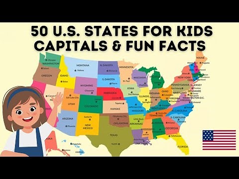 Learn All 50 U.S. States and Capitals + Fun Facts! | Educational Video for Kids