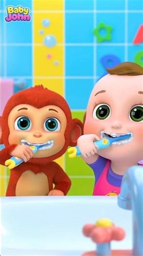 Learn to Brush Your Teeth 🦷 Nursery Rhymes Kids Songs | Baby Cartoon #baby #shorts