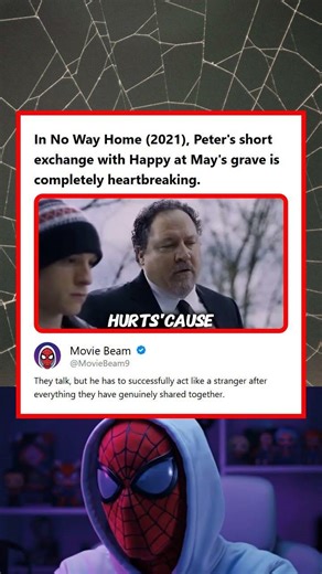 Spider-Man No Way Home 2021 Peters Heartbreaking Exchange With Happy at Mays Grave
