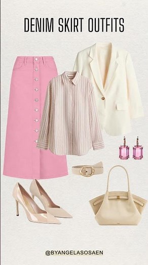 Denim Skirt Outfits | #DenimSkirt #MidiSkirtOutfit #denimstyle