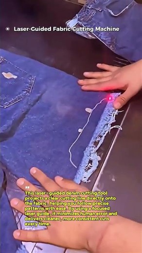 Laser-Guided Denim Cutting Hack | #DIY #Sewing #Shorts