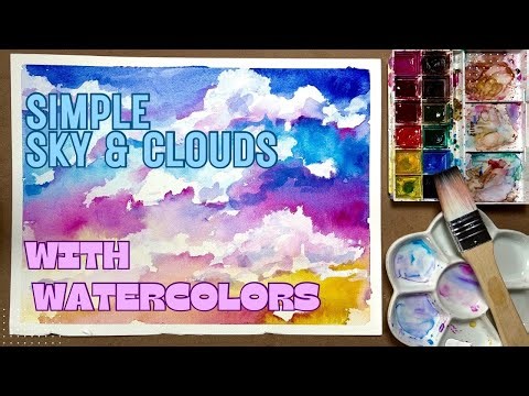 How to Paint a Simple Sky and Clouds with Watercolor