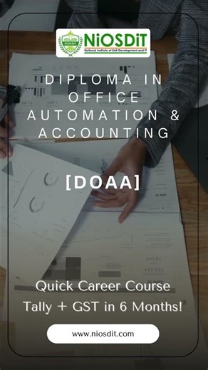 Tally with GST Course | ADCA, DCFA & DOAA | Accounting Training at NiOSDiT