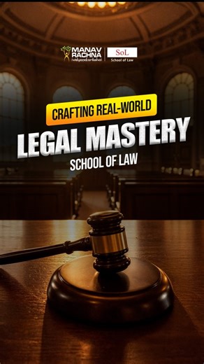 Did you know that the strongest legal careers are built where academic rigor meets real-world jurisprudence? At Manav Rachna University’s School of Law, we shape legal minds prepared for advocacy, policy reform, and corporate jurisprudence through a curriculum grounded in both doctrine and practice. Guided by an erudite Advisory Board chaired by a Former Chief Justice of India and comprising Supreme Court & High Court Judges, Senior Advocates, and leading Law Firm Partners, our programs blend th