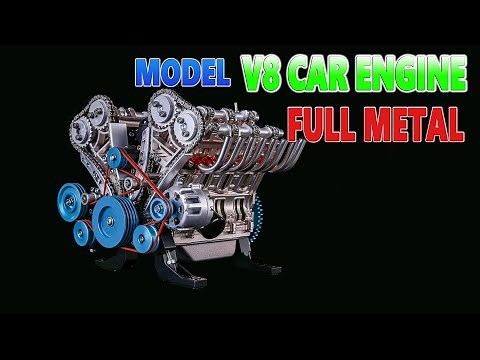 TECHING Full Metal V8 Car Engine Model