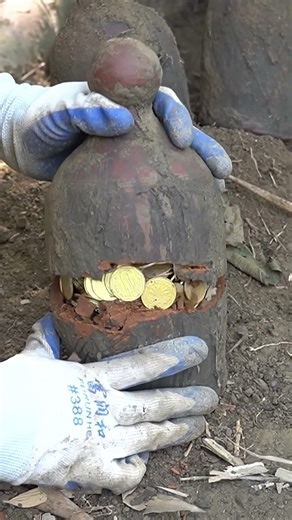 500-Year-Old Treasure Jar Finally Opened… Hundreds of Gold Coins Spill Out!
