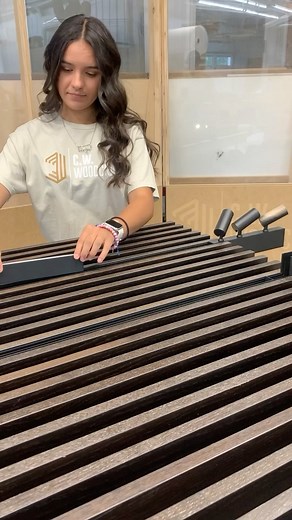 3.8K views · 27 reactions | Presenting our linear wood ceiling design featuring smoked oak slats on matching wood backing, complemented by our U-Lux Max lighting integration. Join us as we showcase the seamless assembly process! #woodceiling #acousticalceilings #woodpaneling #ledlightingdesign | Cory Wasmus | Facebook