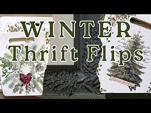 Winter Thrift Flips Using IOD Moulds and Stamps-Traditional & Cozy Decor-Pinecone