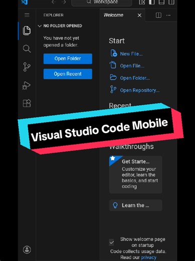 Visual studio code desde el celular #visualstudiocode #programming #code #web #proyecto