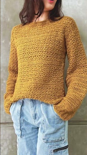 Crochet Fall Wardrobe Essential | DIY Crew Neck Sweater | Free Pattern | Easy Beginner Friendly