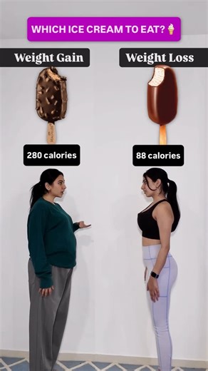 FITJAM - Weightloss | PCOS | Home Transformation on Instagram: "Who said you can’t enjoy ice cream while losing weight? It’s not about stopping it, it’s about making smarter swaps! 🍦♥️ ➡️ Message us “YES” for a Customised Weight Loss Meal Plan Here’s how to satisfy ice cream cravings without overloading on calories: ✅ Butterscotch Cornetto (330 kcal) ❌ ➡️ Vanilla Soft Serve (85 kcal) ✅ ✅ Magnum Ice Cream (280 kcal) ❌ ➡️ Choco Bar Ice Cream (88 kcal) ✅ ✅ McFlurry (330 kcal) ❌ ➡️ Fruit & Nut Ice