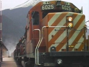 Dynamic brakes engaged, this Canadian Pacific train glides into Field, BC. From "SD40-2s in the Canadian Rockies", one of three Canadian shows on the Pentrex DVD "Canadian Trio". Half price, $14.95: http://rfd.video/CanadianTrio | Railfan Depot