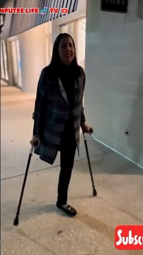 Amputee woman inspiring life after amputation #crutches