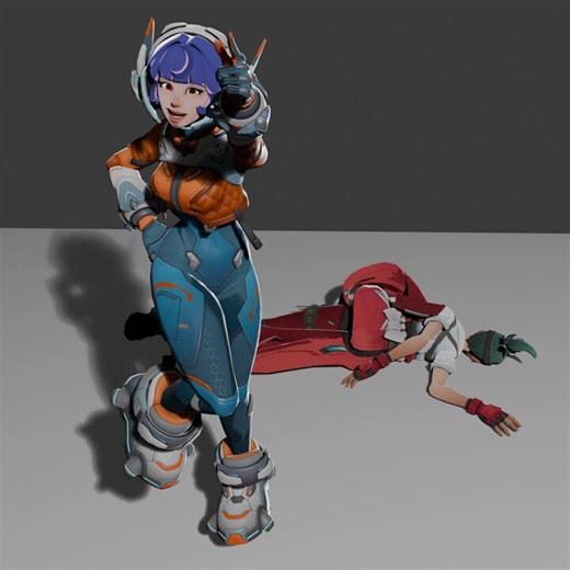 JUNO STOP DANCING AND HELP ME, this its mainly a test with this new shader that i like the full animation will come soon #Kiriko #Juno #Overwatch #Fyp #Meme #Dance