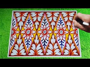 cara menggambar batik bunga motif batik pucuk rebung ciri khas batik betawi.