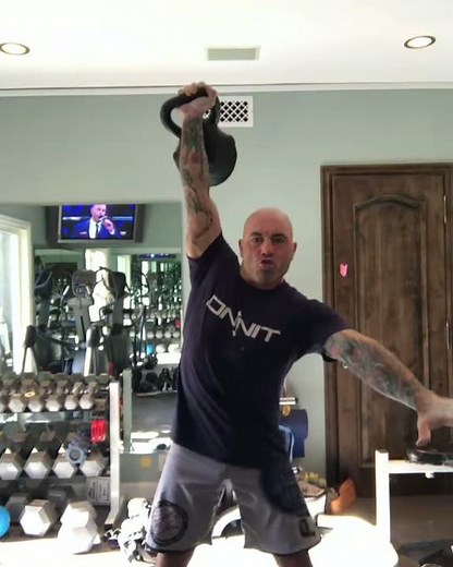 Joe Rogan 90 pound kettlebell workout #shorts