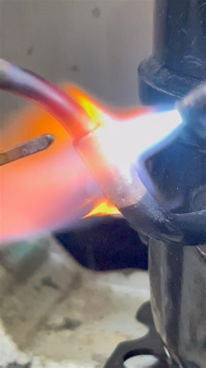 Suction tube braizing#youtubeshorts#shorts#compressor#brazing