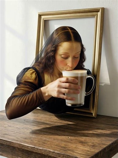 What if Mona Lisa had a latte #shorts #funny